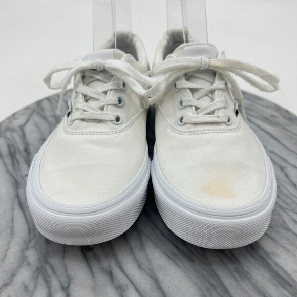 Vans Sneakers Womens 6.5 White Canvas Sneaker Low Top Lace Up Classic Skate Shoe - Picture 3 of 12